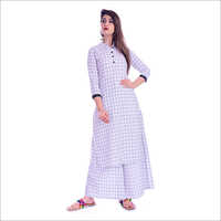 Fancy White Kurti With Palazzo