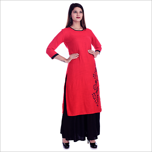 Round Neck Fancy Kurti With Palazzo