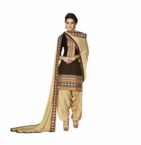 Cotton Embroidery Suit - Top: 2.25 Mt, Bottom: 2.5 Mt, Dupatta: 2.25 Mt | Stylish Ethnic Wear with Resham and Zari Embroidery, Short Sleeves, Lightweight Comfortable Fabric