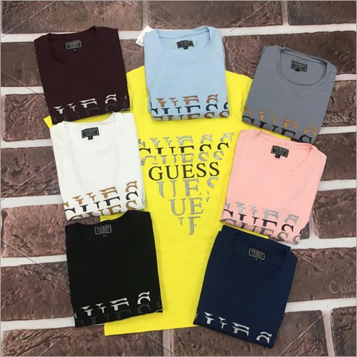 Mens Fashionable Round Neck T Shirts - Cotton Blend, Sizes: S, M, L, XL | Available in Multiple Colors, Printed Pattern, Short Sleeve Design