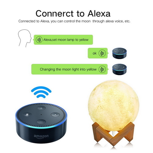 Lp-12 Moon Lamp Change Moon Globe Lamp Application: Docking Alexa Voice Assistant