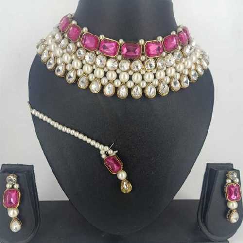 Pink broad choker By HS FATIO