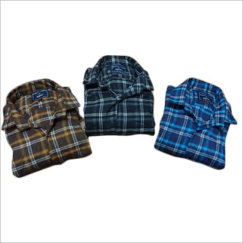 Mens Collar Neck Checked Shirts