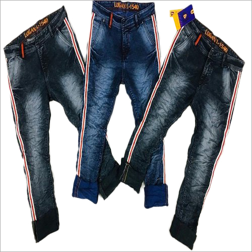 Mens Denim Side Stripe Jeans