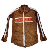 Mens Long Sleeve Striped Side Printed Shirts