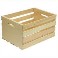 Wooden Storage Crate - Rectangular Shape, 100-200 Kg Capacity, 5-10 Mm Thickness | Plain Design, Open Slatted Construction