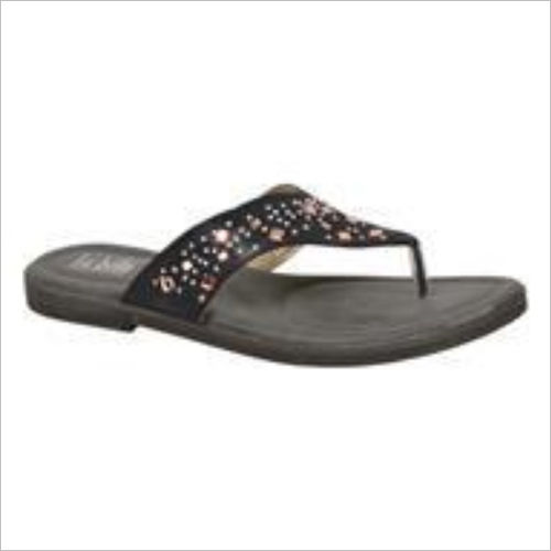 Ladies Flip Flop Slipper - PU Upper, PVC Outsole | Stylish Black Design for All Seasons