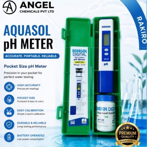 Digital pH Meter - Fiber Material, Portable 750g Weight, Blue & White | Accurate Readings, Automatic Temperature Compensation, Replaceable Electrode, Waterproof Design, Digital Display