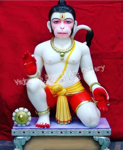 Polishing Pure Marble Hanuman Statue