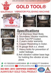 Gold Tool Jewellery Vibrator Polishing Finisher Drum Machine