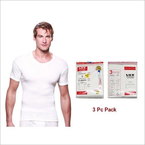 Lux Premiums 3 Pc Pack 1x1 Rib White T Shirts