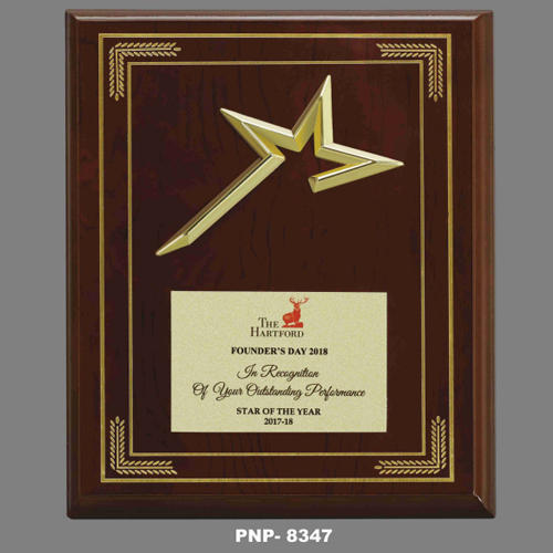 Brown Wooden Gold Star Award