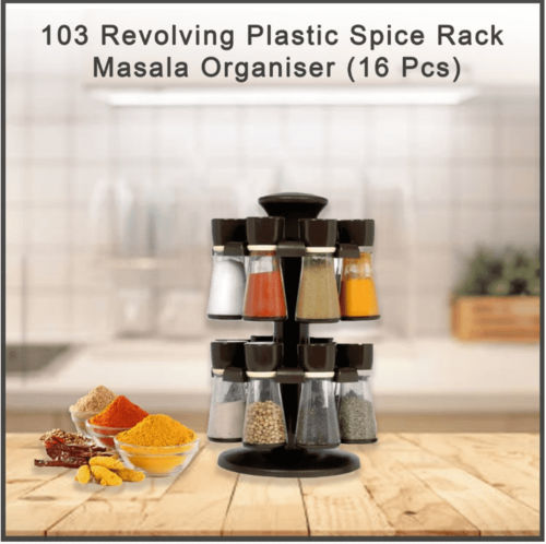 Revolving Plastic Spice Rack Masala Organiser Size: 200 Ml