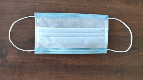 Disposal Face Mask - Non Woven Material, Rectangular Shape, Medical Blue Color | Disposable, Sterilized, Recyclable, No Cuff