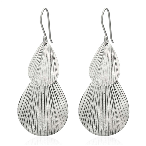 925 Sterling Silver Metallic Hand Textured Oxidized & Yellow Gold Plated Dangle & Drop Earring