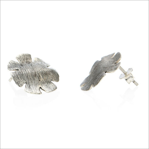 925 Sterling Silver Metallic Hand Textured Oxidized & Yellow Gold Plated Studs