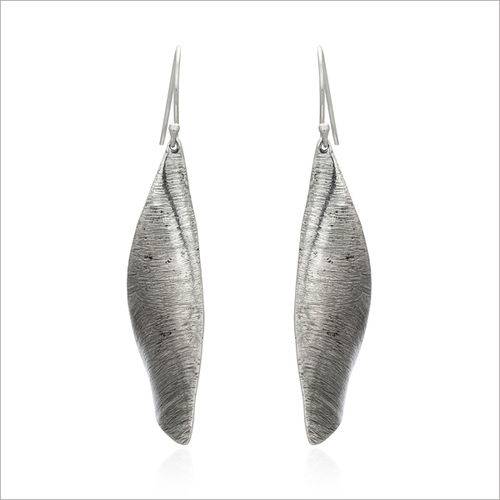 925 Sterling Silver Metallic Hand Textured Oxidized & Yellow Gold Plated Dangler Earring