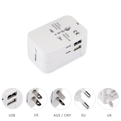 202 International Power Adapter Dual Usb Port