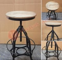 Iron and Wooden Stool