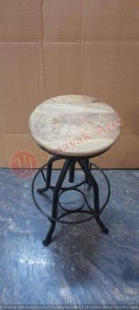 Iron and Wooden Stool