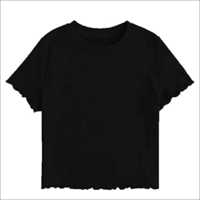 Women's  Crew Neck Half Sleeve Slim Fit Crop Top T-Shirt