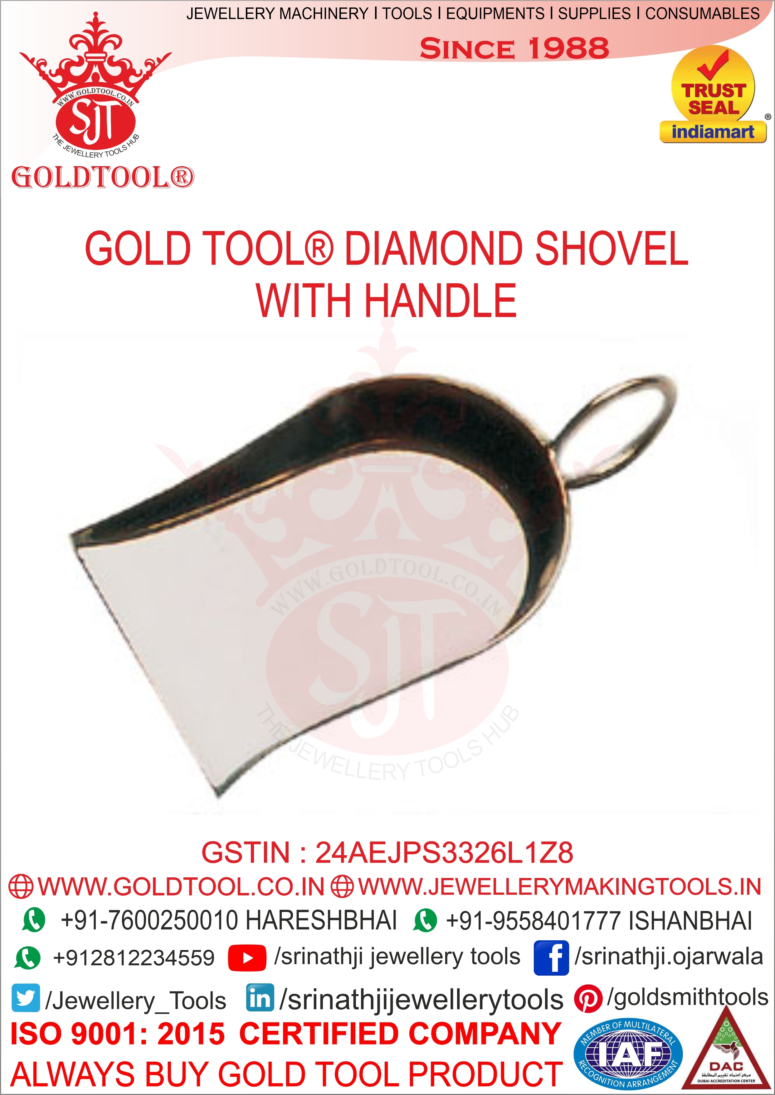 Gold Tool Diamond Shovel With Handle