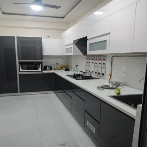 L Shape High Gloss Laminated Kitchen