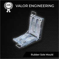 Rubber Sole Mould - Mild Steel, 30 Kg Weight | Injection Moulding For Shoe Soles And Out Sole Making, Silver Finish