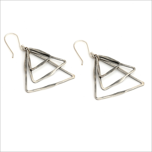 Brass Metallic Hand Textured Oxidized & Yellow Gold Plated Dangle & Drop Earring