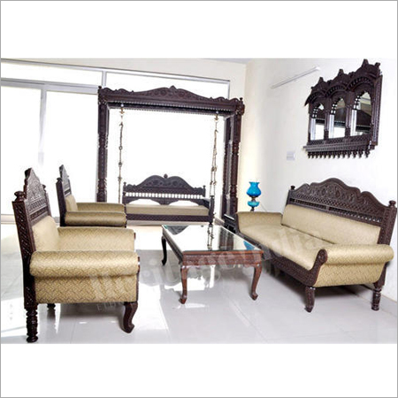 Designer Wooden Sofa Set Including Swing