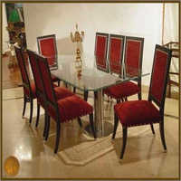 Glass And Metal Dining Set