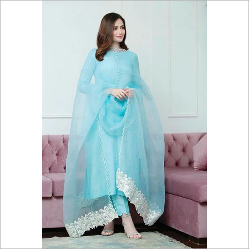 Indian Sky Blue Color Silk Fancy And Designer Casual Wear Ladies Stitched  Suit at Best Price in Ghaziabad | Pragati Boutique