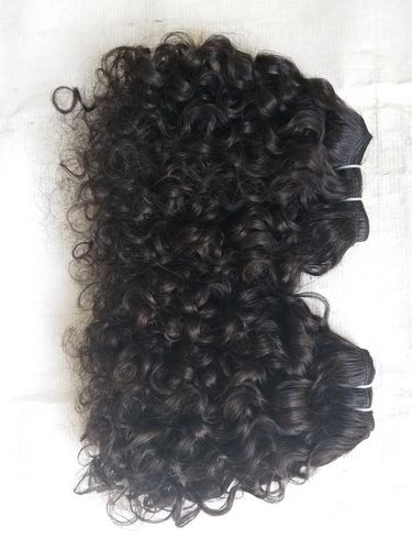 Natural Black Virgin Curly Human Hair Weaves