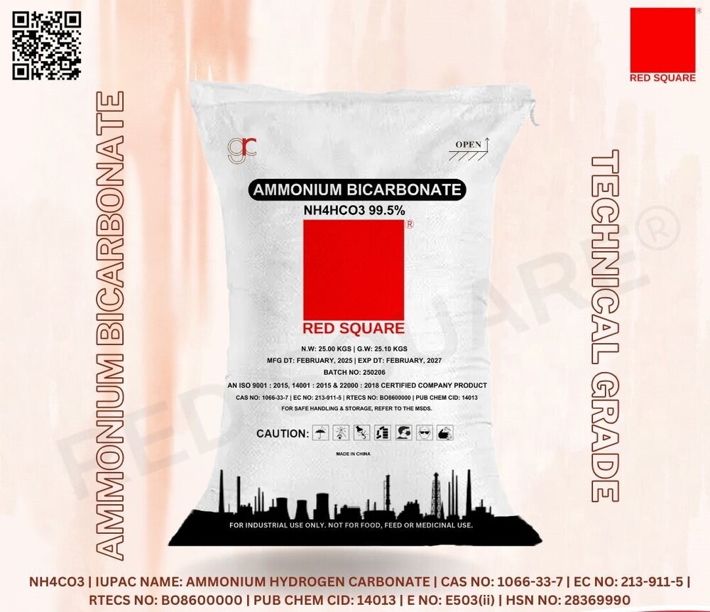 Ammonium Bicarbonate - Technical Grade - Red Square - Cas No: 144