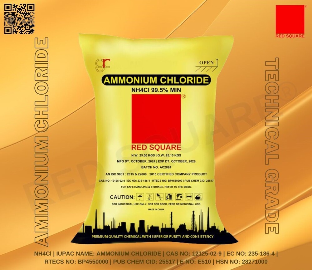 Ammonium Chloride Technical Grade Red Square - Boiling Point: 520 C