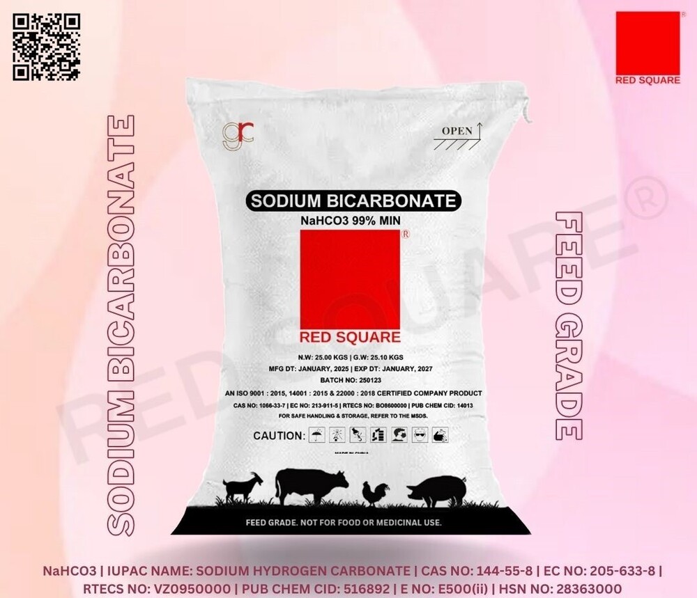 Sodium Bicarbonate Feed Grade - Red Square - Cas No: 144-55-8