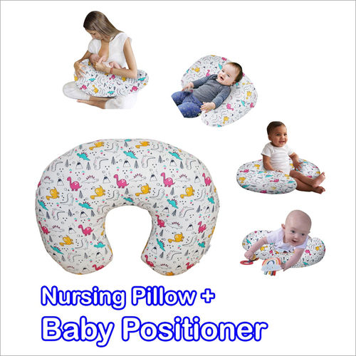 Printed White Nursing Pillow And Baby Positioner