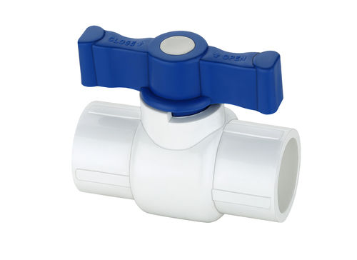 Upvc Ball Valve - Color: White And Blue