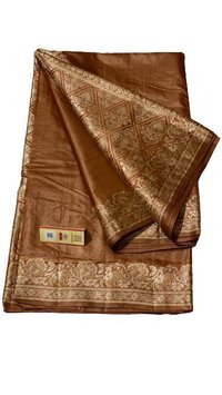 Pure Tussar Silk Plain Sarees , Weaved Pallu .