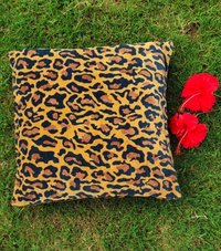 Kirti Finishing  Brown Leopard Print Velvet Cushion Cover 16 inches Set of 5