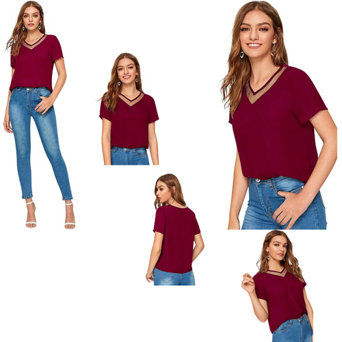 Maroon Color Tipsy 363 Cotton Round Neck Half Sleeve T-shirt
