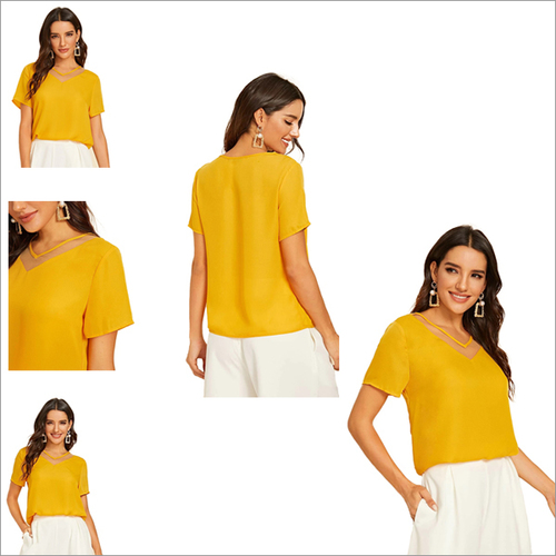 Yellow Color Tipsy 363 Cotton Round Neck Half Sleeve T-shirt