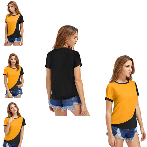Yellow Color Tipsy 332 Knitting T-shirt Round Neck Half Sleeve