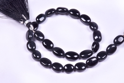 Black Jade Oval Beads