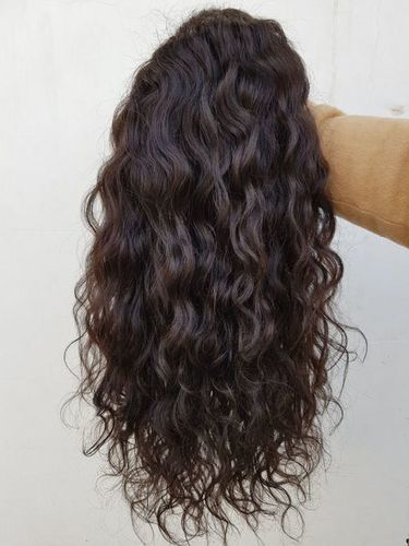 Natural Color Full Lace Wig Human Hair Wavy Human Hair