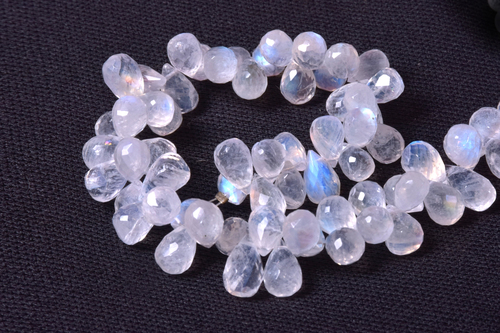 Rainbow Moonstone Drops Faceted Beads