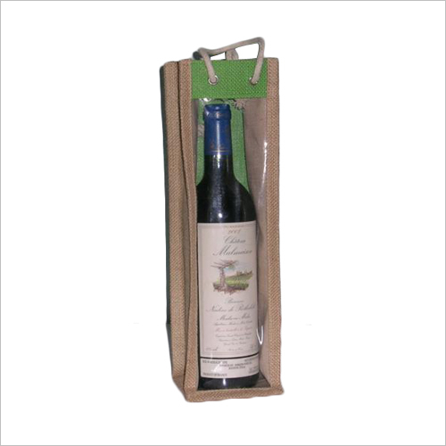 Green & Natural Jute Wine Bag