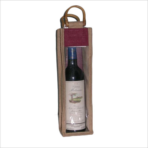 See Through Jute Wine Bag