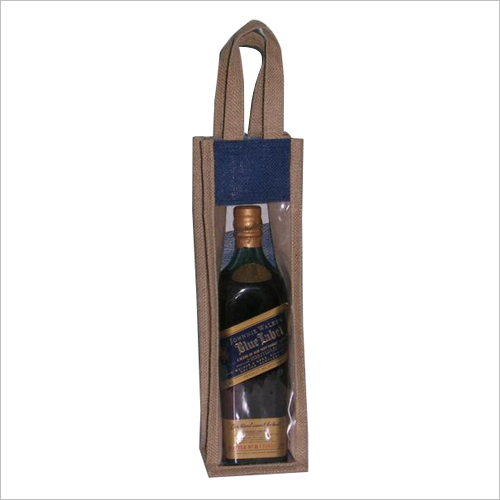 See Through Jute Wine Bottle Bag