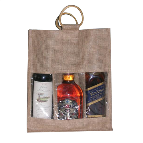 Three bottle Jute Wine  Bag